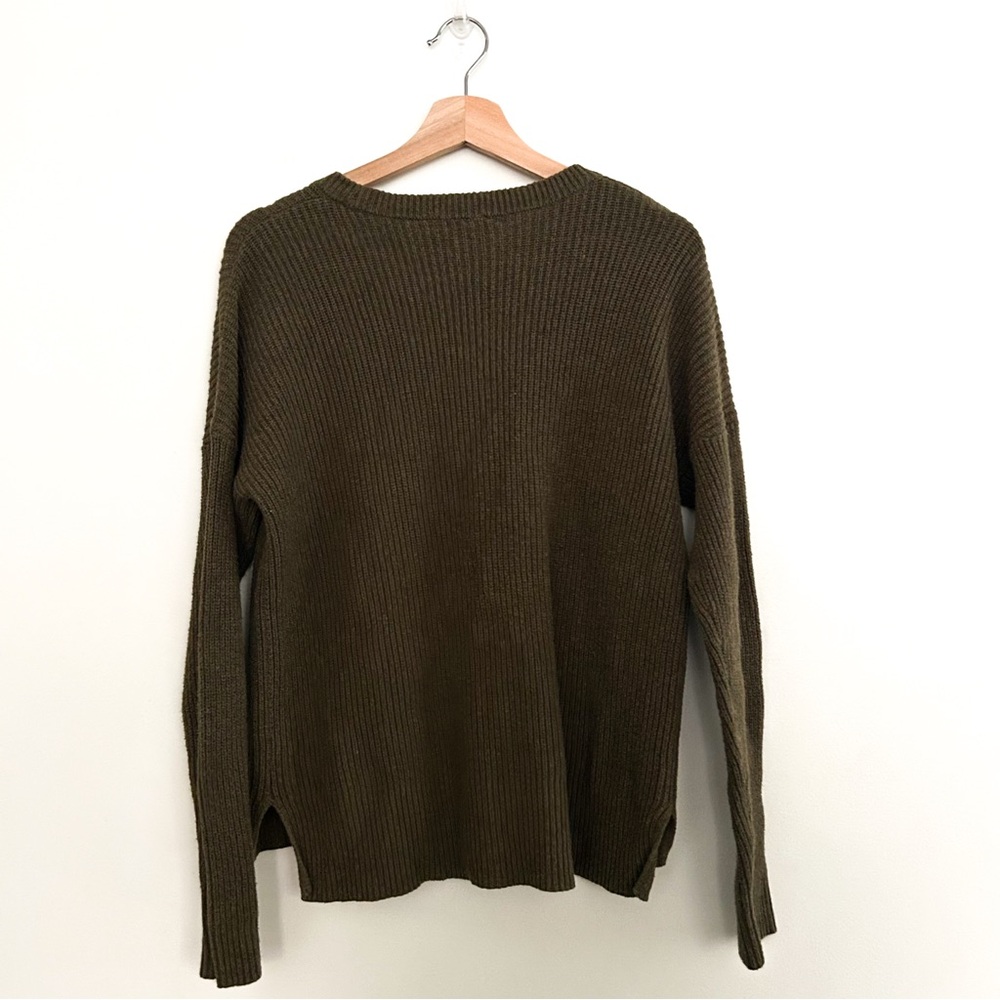 Madewell Thompson Pocket Pullover Sweater Heather Elm Green Size M - Picture 6 of 16